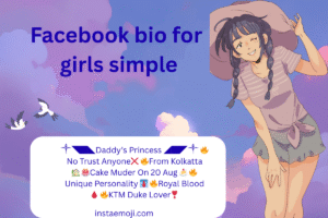 Facebook bio for girls simple