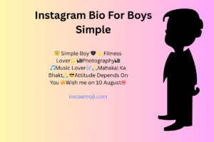 Instagram Bio For Boys Simple