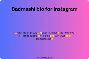 Badmashi bio for instagram