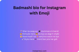 Badmashi bio for Instagram with Emoji