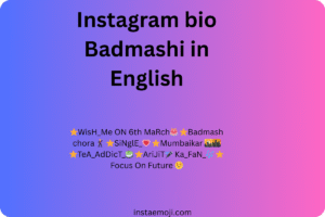 Instagram bio Badmashi in English