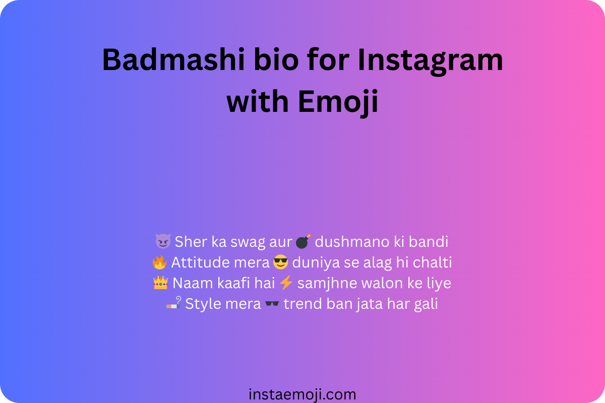 Read more about the article 250+ Best Badmashi Emoji for Instagram Bio (2025)