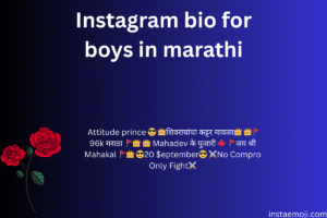 Instagram bio for boys in marathi