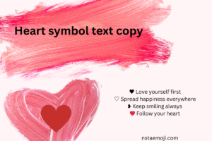 Heart symbol text copy